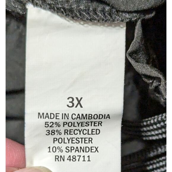 MTA Sport Crop Pants Womens Plus SZ 3X Black Drawstring Elastic Waist Wide Leg - Picture 9 of 15